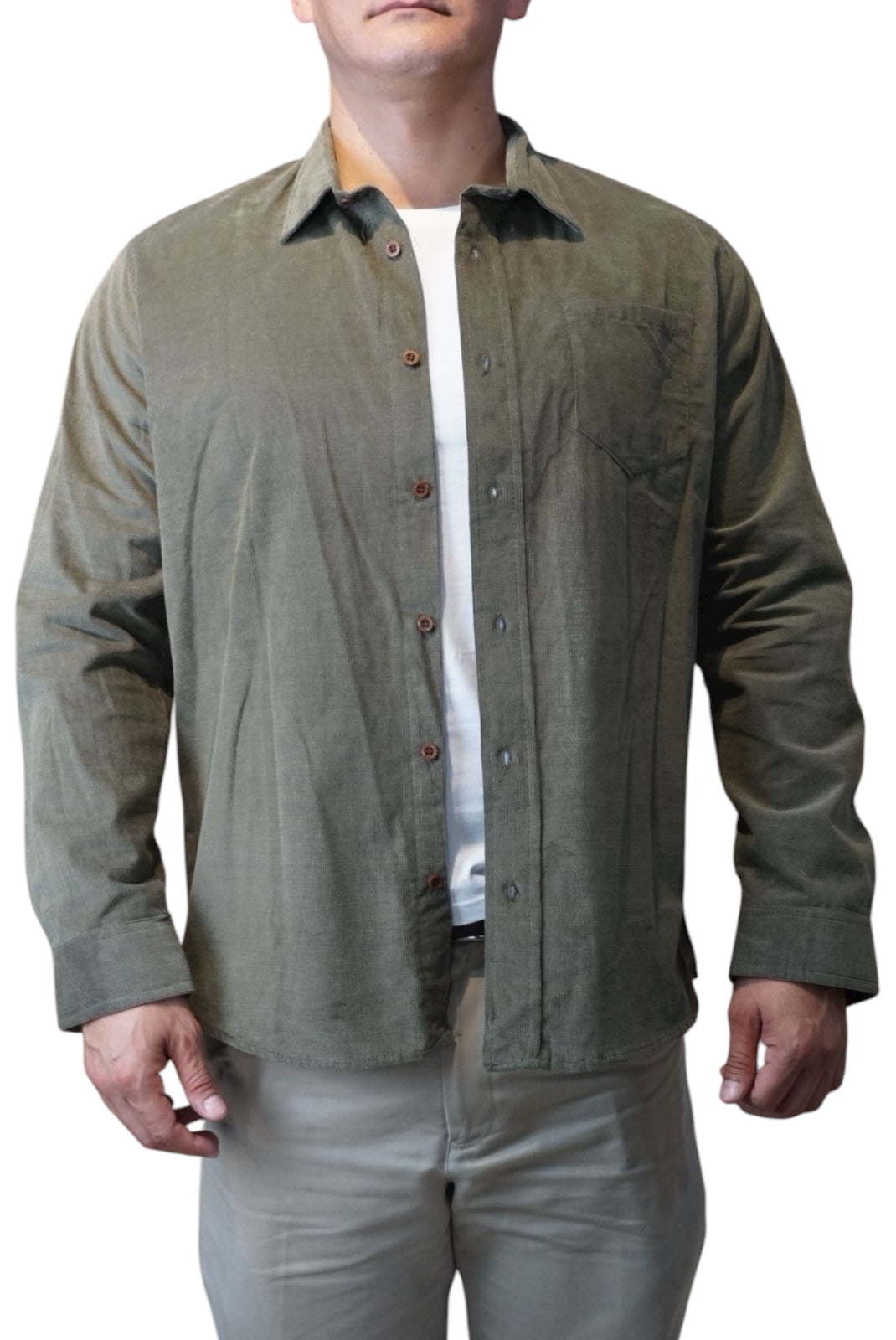 Camisa de panilla manga larga Agnor para caballero verde premium Mod. HAgCL28