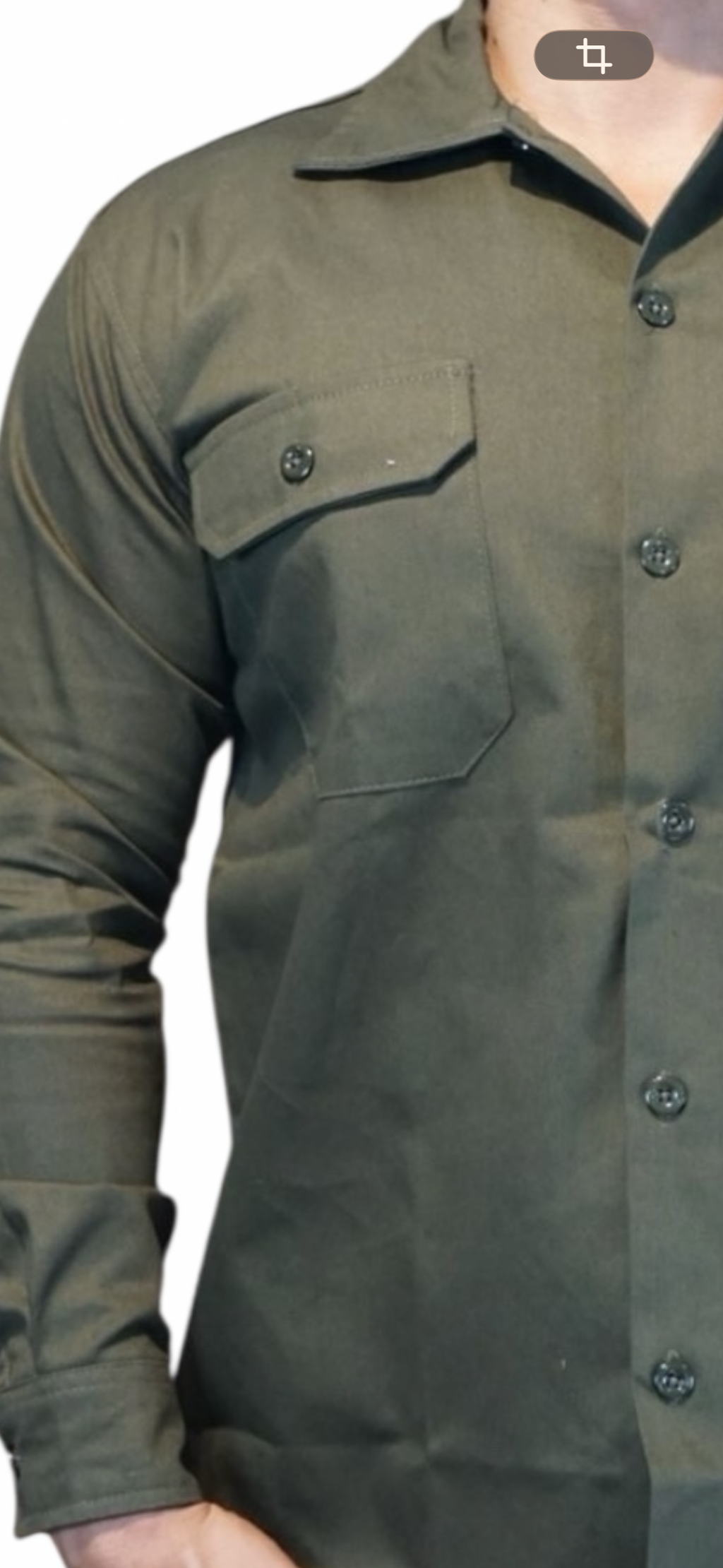 Camisa de gabardina manga larga Agnor para caballero verde premium Mod. HAgCL31