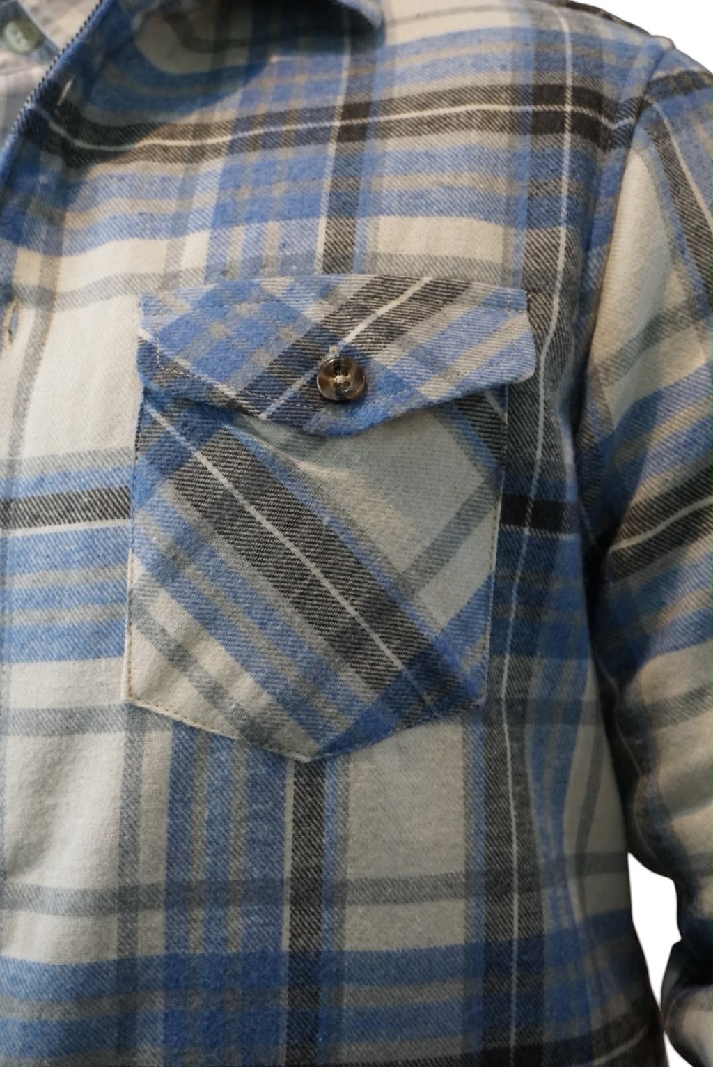 Camisola aborregada manga larga Agnor para caballero celeste franela premium Mod. HAgCL41
