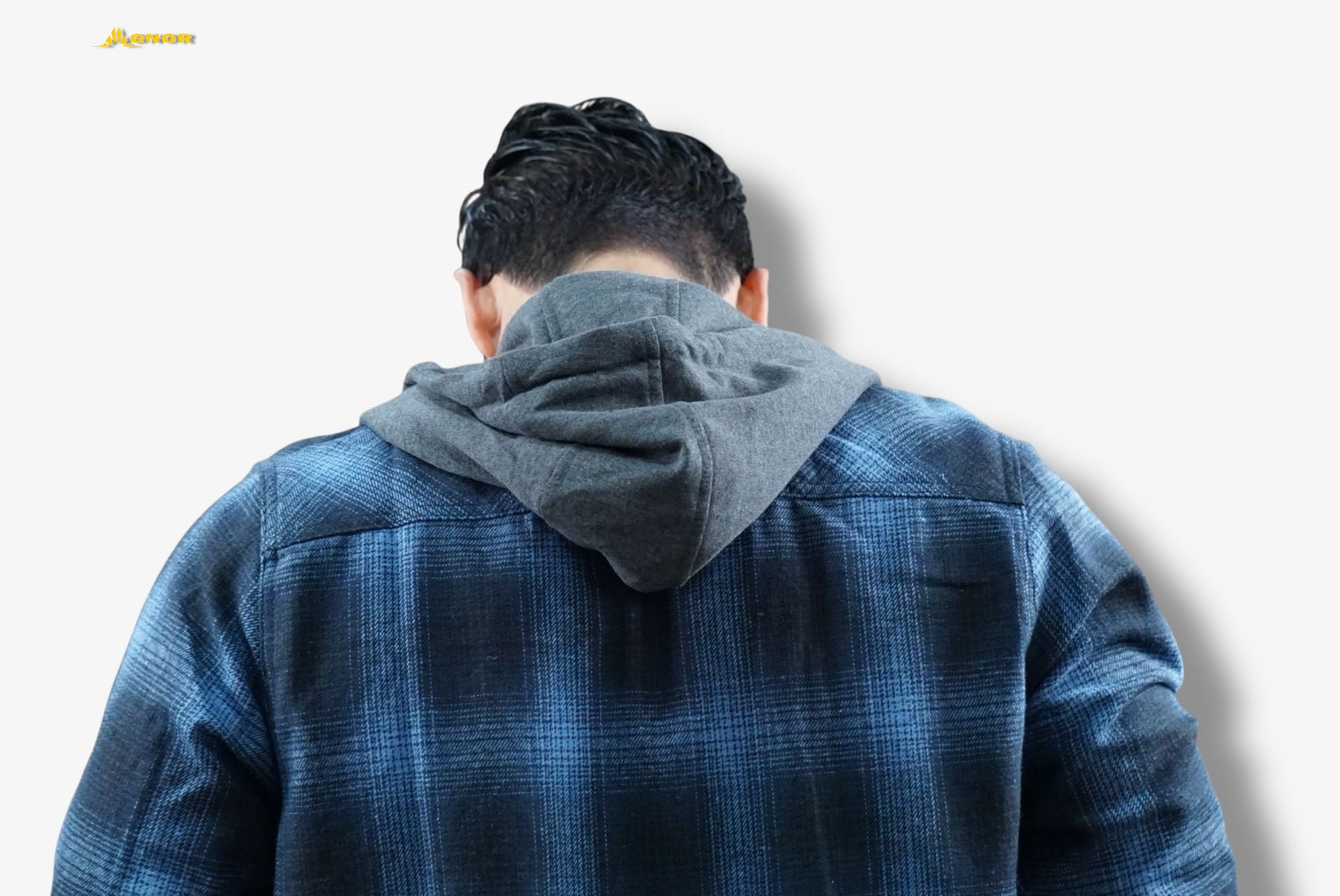 Camisola ligera manga larga Agnor para caballero azul franela premium Mod. HAgCL19