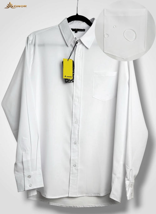 Camisa anti fluido manga larga Agnor para caballero Blanco premium Mod. HAgCL36