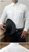 Camisa vaquera manga larga Agnor para caballero Blanco premium Mod. HAgCL35