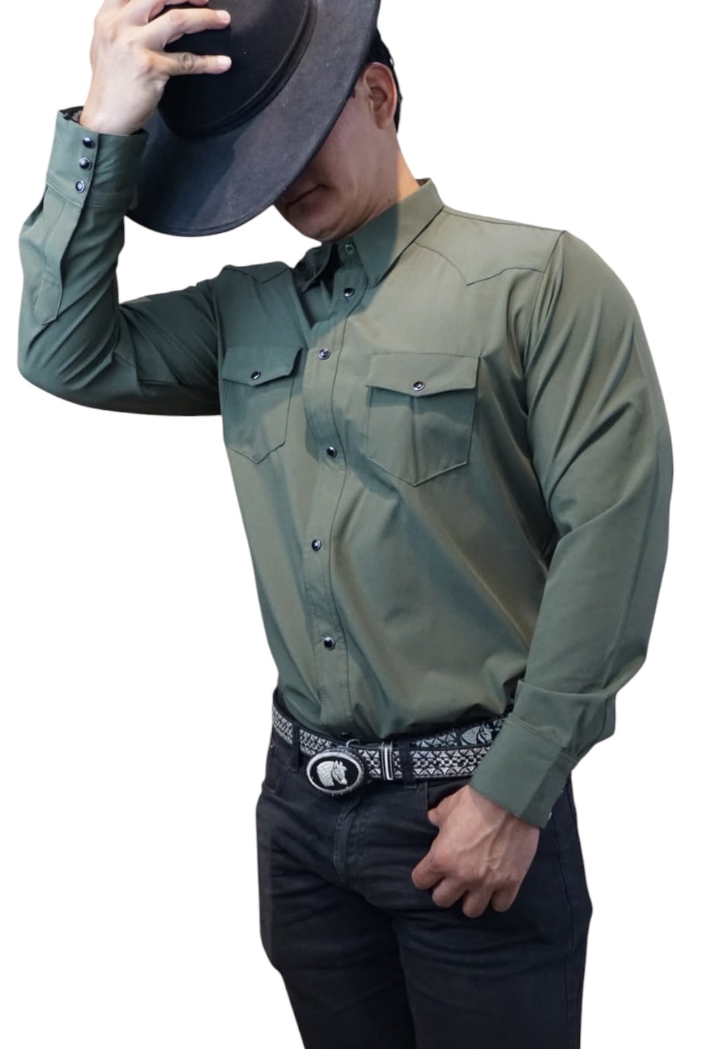 Camisa vaquera manga larga Agnor para caballero repelente militar premium Mod. HAgCL40