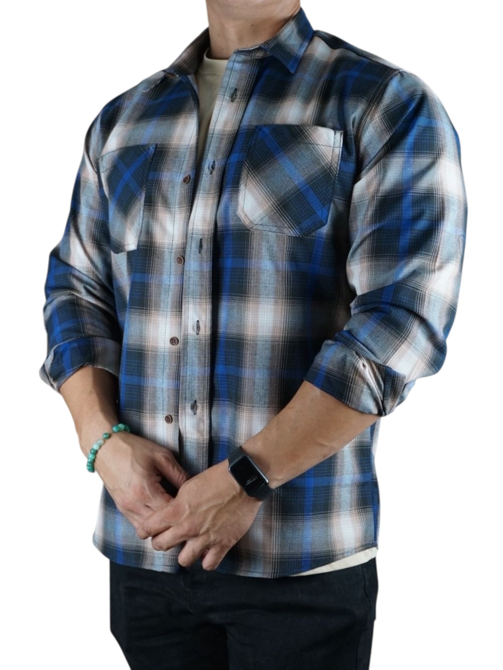 Camisa estilo leñador manga larga Agnor para caballero Rey algodón premium Mod. HAgCL24