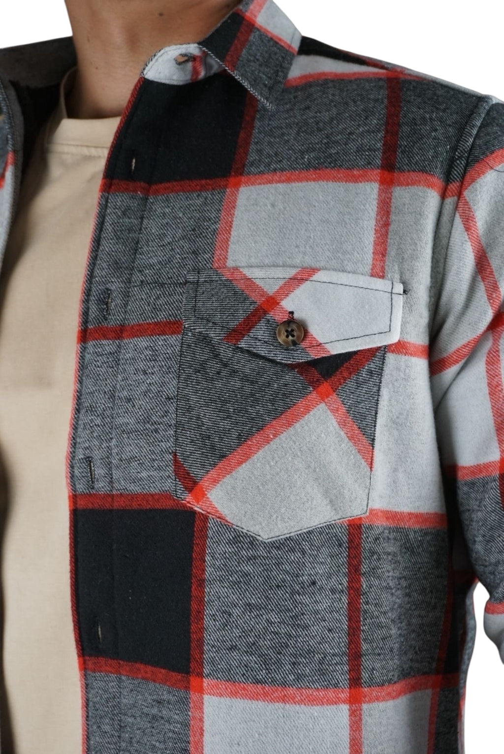 Camisola aborregada manga larga Agnor para caballero Negro franela premium Mod. HAgCL26