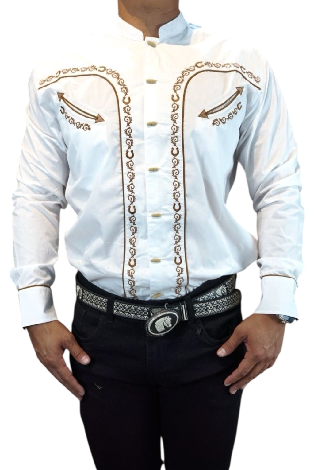 Camisa vaquera manga larga Agnor para caballero blanco premium Mod. HAgCL32