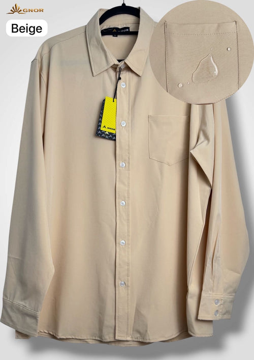 Camisa anti fluido manga larga Agnor para caballero Beige premium Mod. HAgCL36