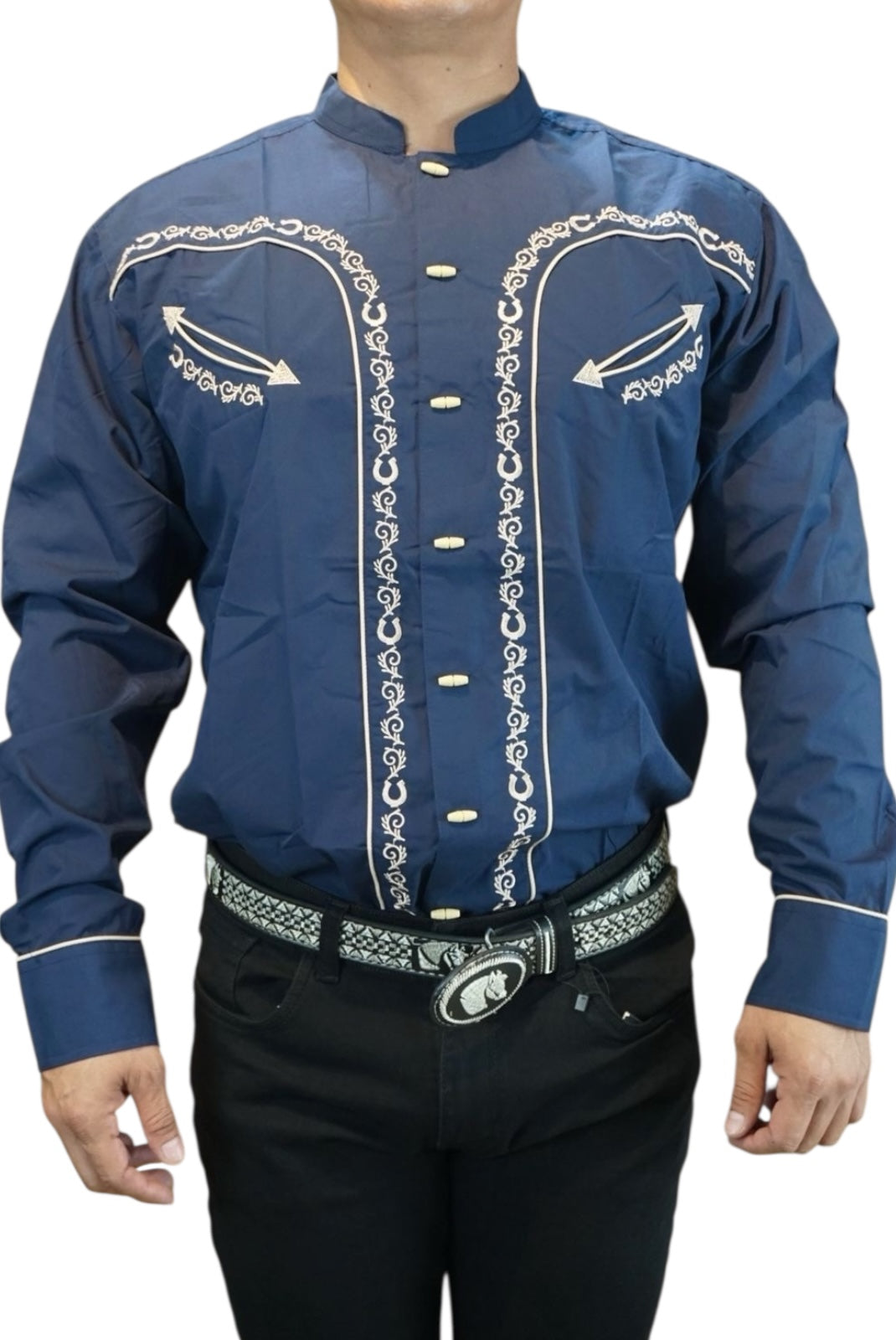 Camisa vaquera manga larga Agnor para caballero marino premium Mod. HAgCL32