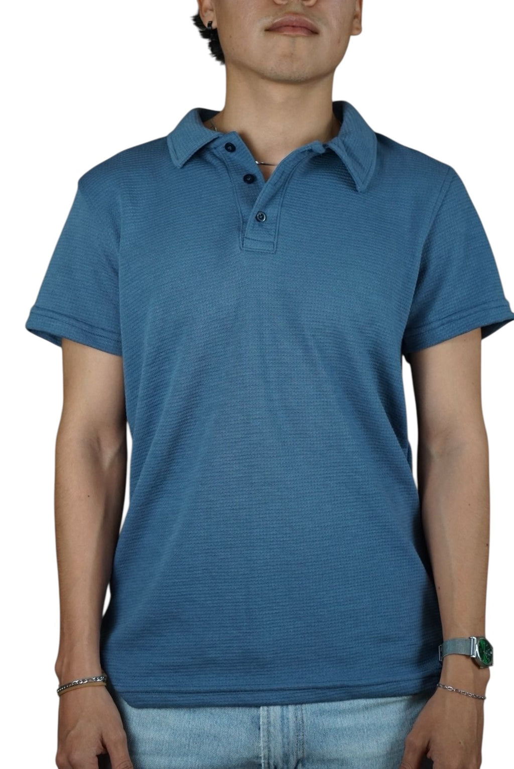 Playera cuello polo Agnor para caballero tejido algodón premium Blue Mod. HAg30