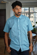 Camisa guayabera manga corta Agnor para caballero Plumbago premium Mod. HAgCC20