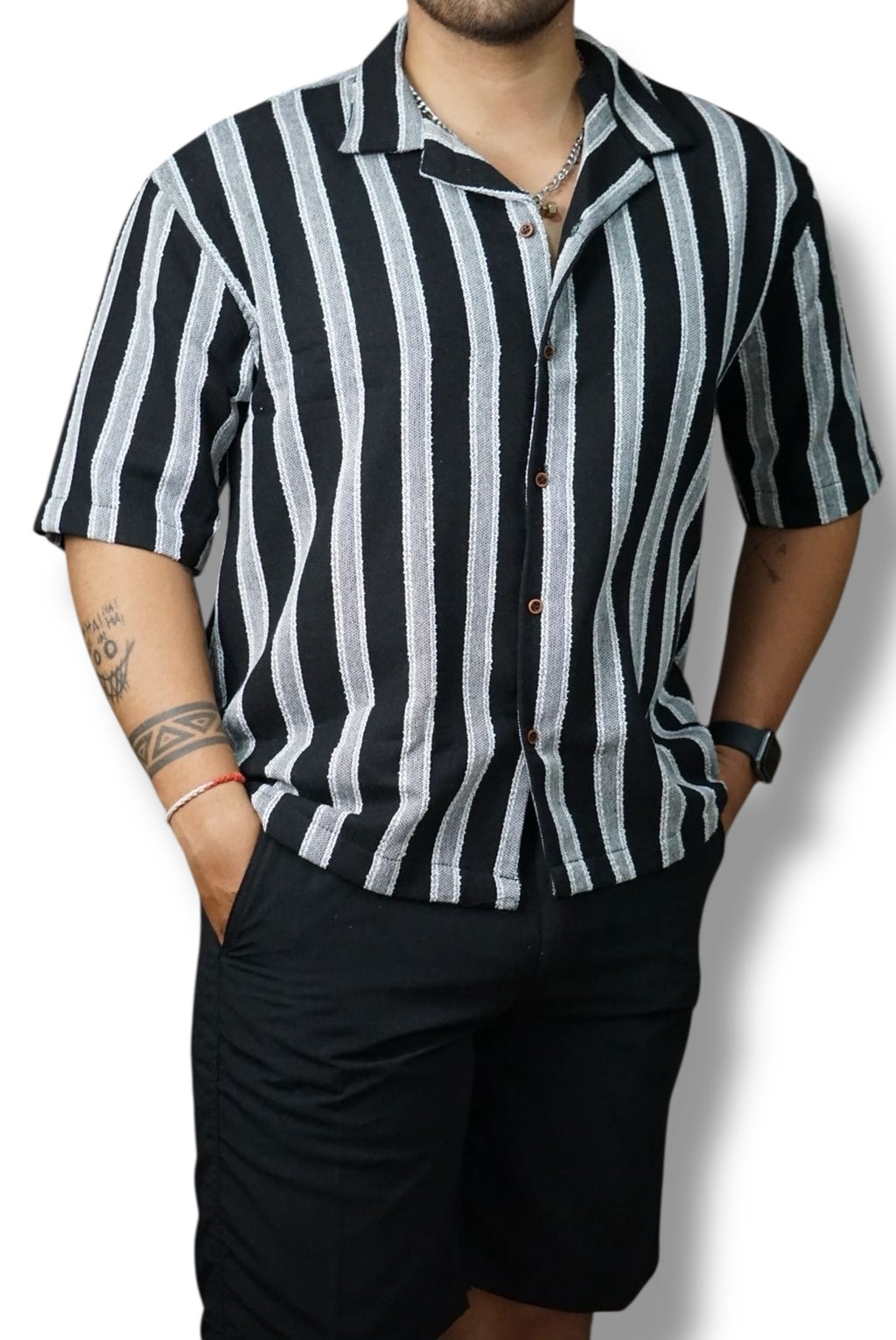 Camisa manga corta Agnor para caballero Negro Mod. HAgCC16