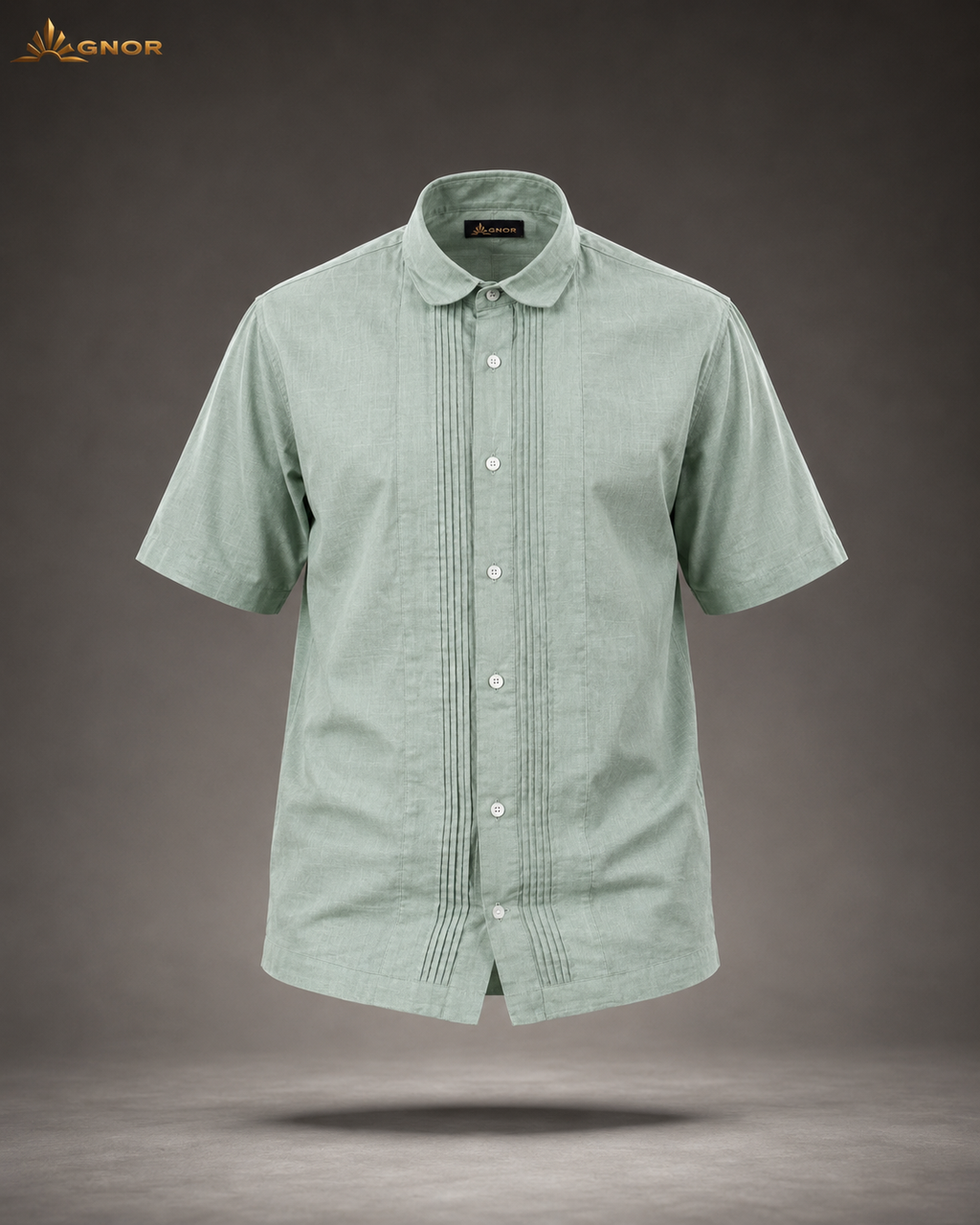 Camisa guayabera manga corta Agnor para caballero Verde premium Mod. HAgCC20