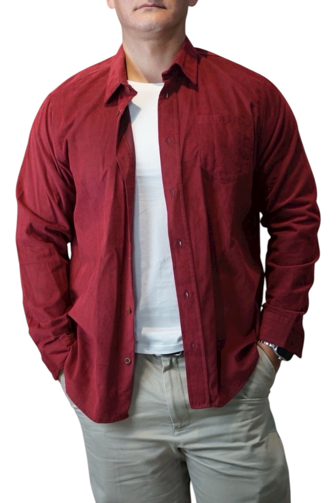 Camisa de panilla manga larga Agnor para caballero rojo premium Mod. HAgCL28