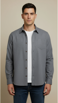 Camisa de panilla manga larga Agnor para caballero gris premium Mod. HAgCL28
