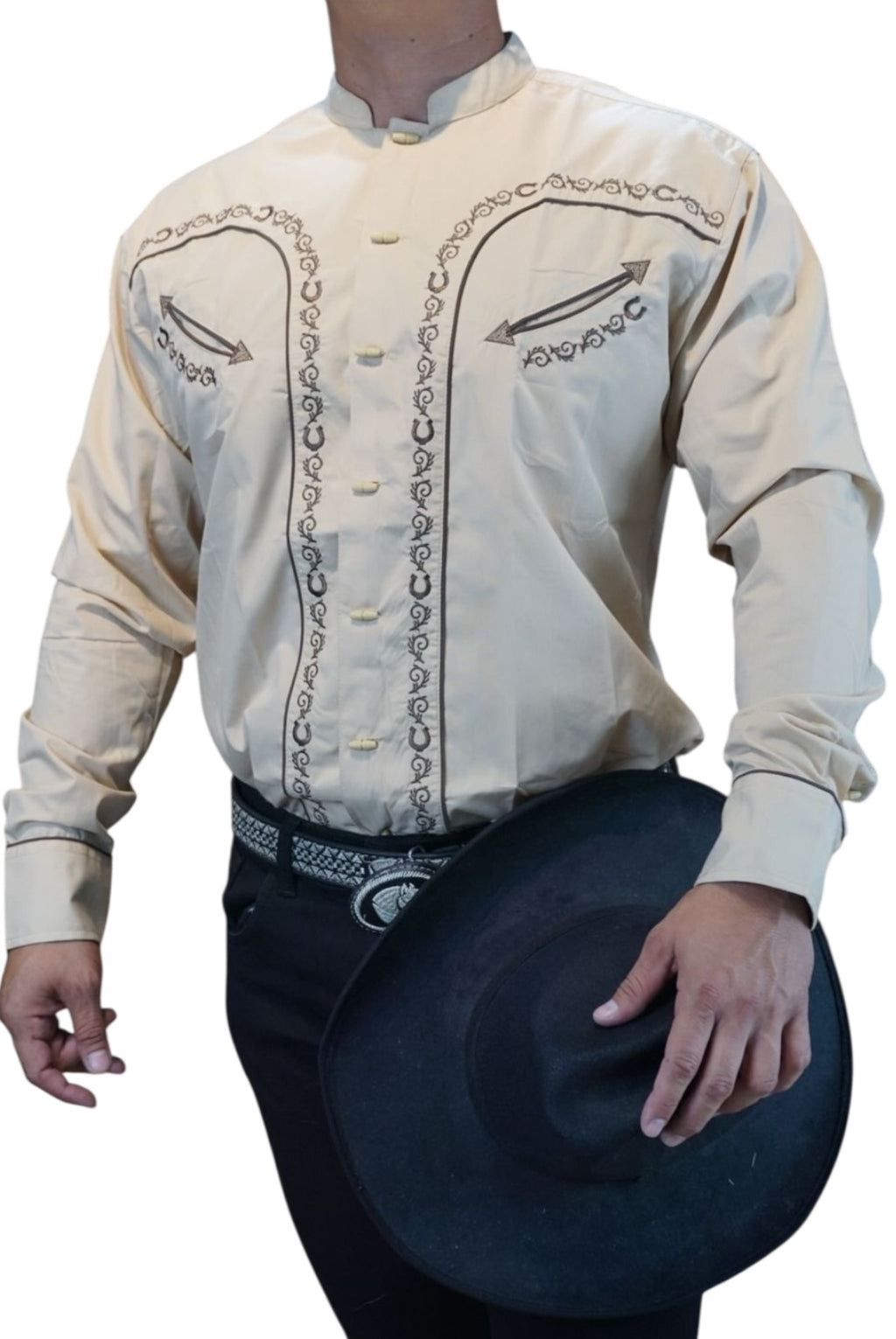 Camisa vaquera manga larga Agnor para caballero beige premium Mod. HAgCL32