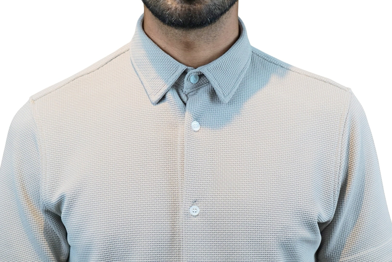 Playera cuello polo tipo camisa Agnor para caballero Beige premium Mod. HAg41
