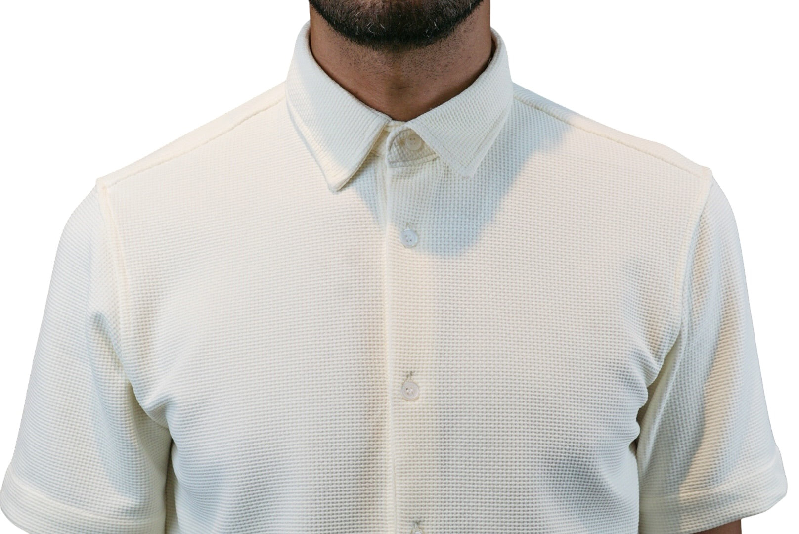 Playera cuello polo tipo camisa Agnor para caballero Hueso premium Mod. HAg41