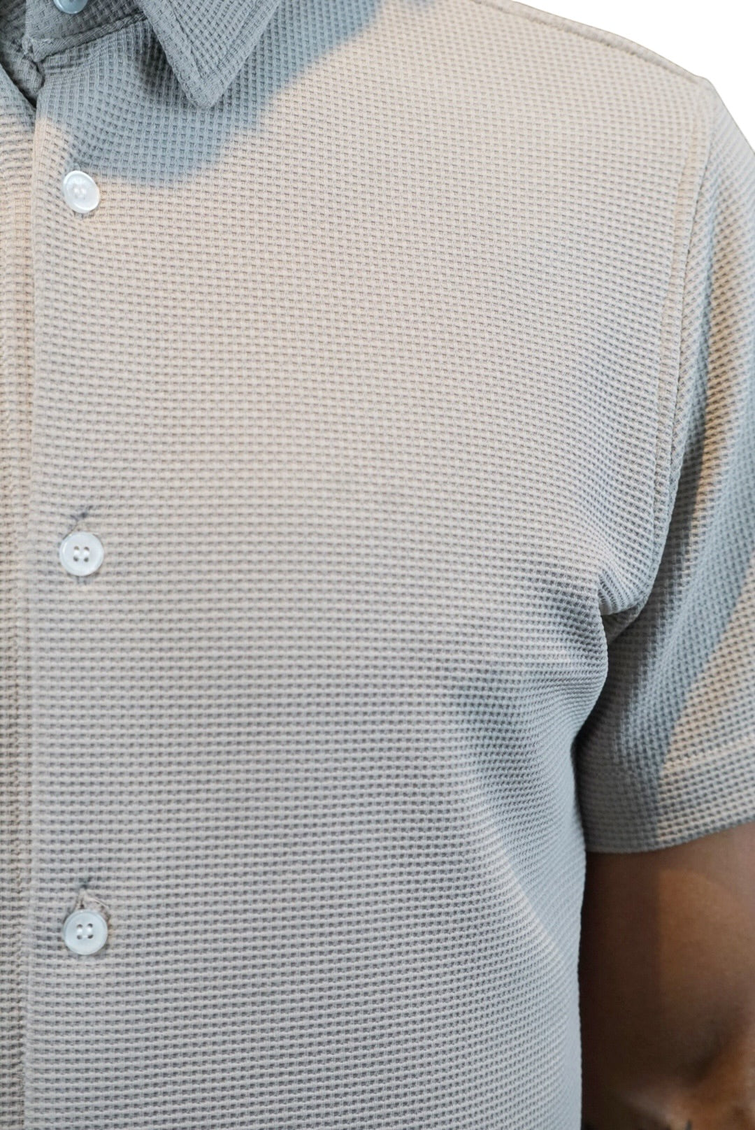 Playera cuello polo tipo camisa Agnor para caballero Beige premium Mod. HAg41