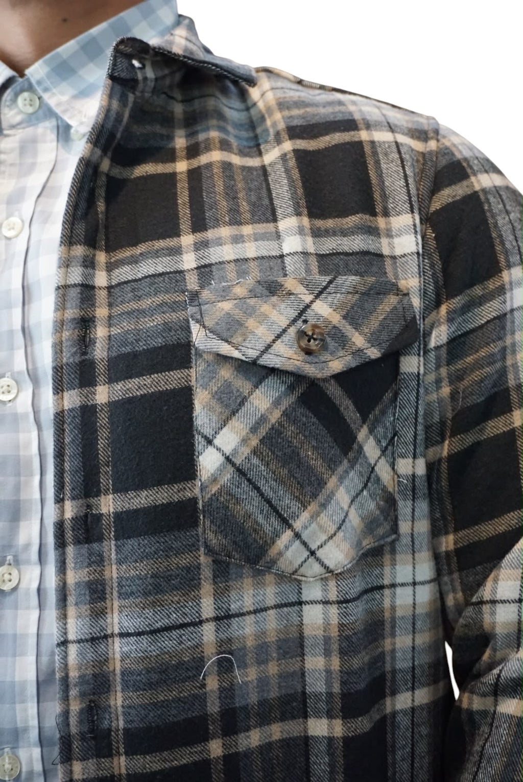 Camisola aborregada manga larga Agnor para caballero negro franela premium Mod. HAgCL41