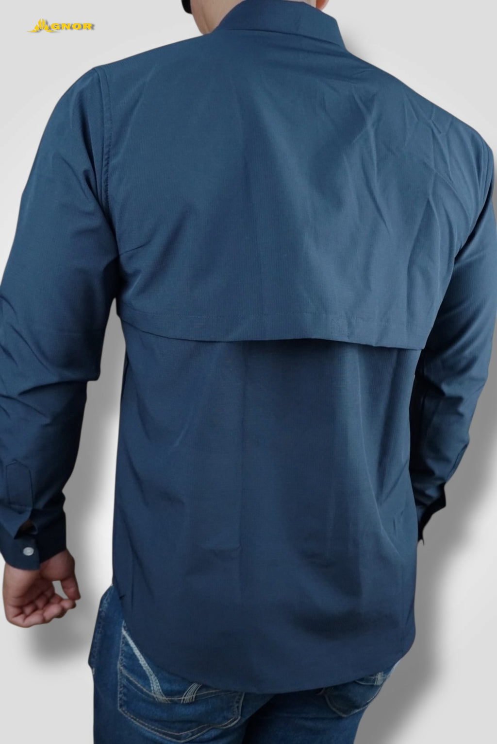Camisa manga larga Agnor para caballero marino tipo Columbia Mod. HAgCL16