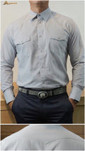 Camisa vaquera manga larga Agnor para caballero Gris premium Mod. HAgCL35