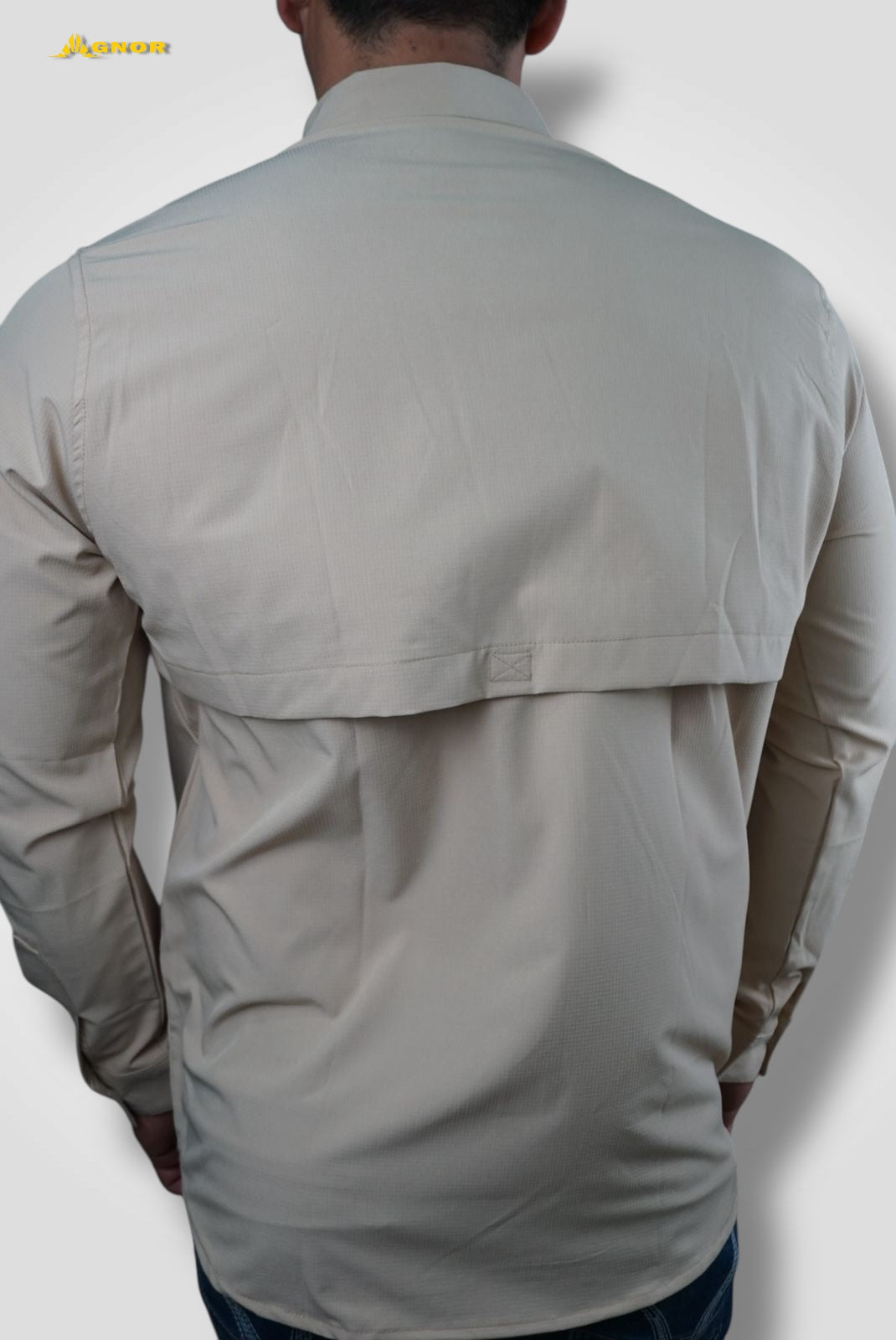 Camisa manga larga Agnor para caballero beige tipo Columbia Mod. HAgCL16