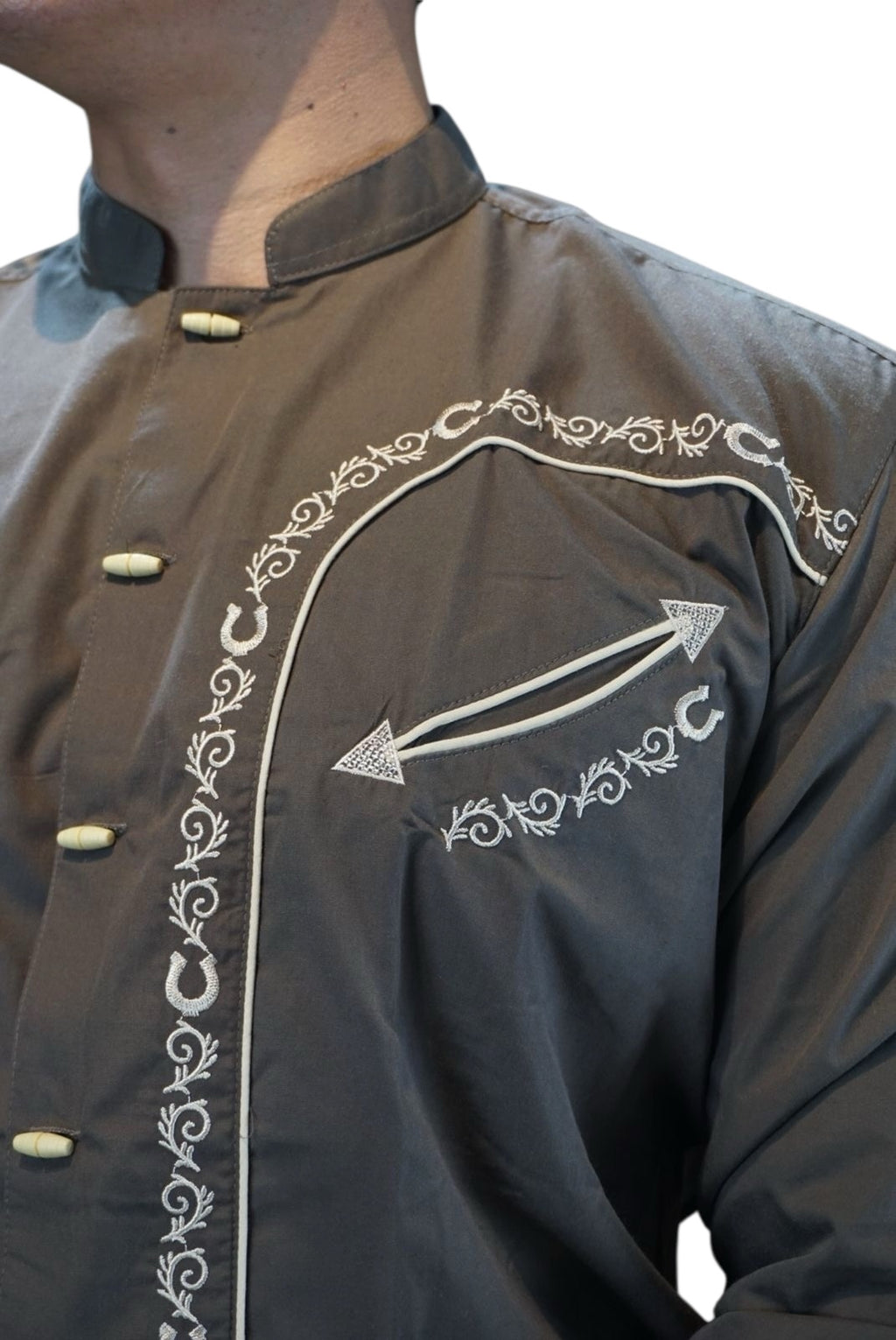 Camisa vaquera manga larga Agnor para caballero café premium Mod. HAgCL32