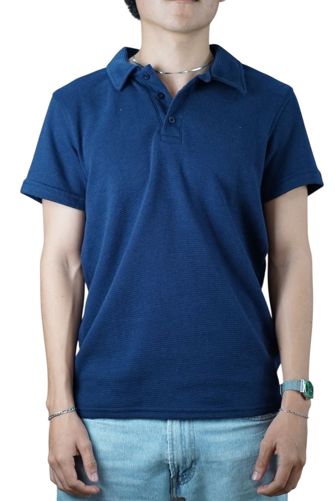 Playera cuello polo Agnor para caballero tejido algodón premium Acero Mod. HAg30