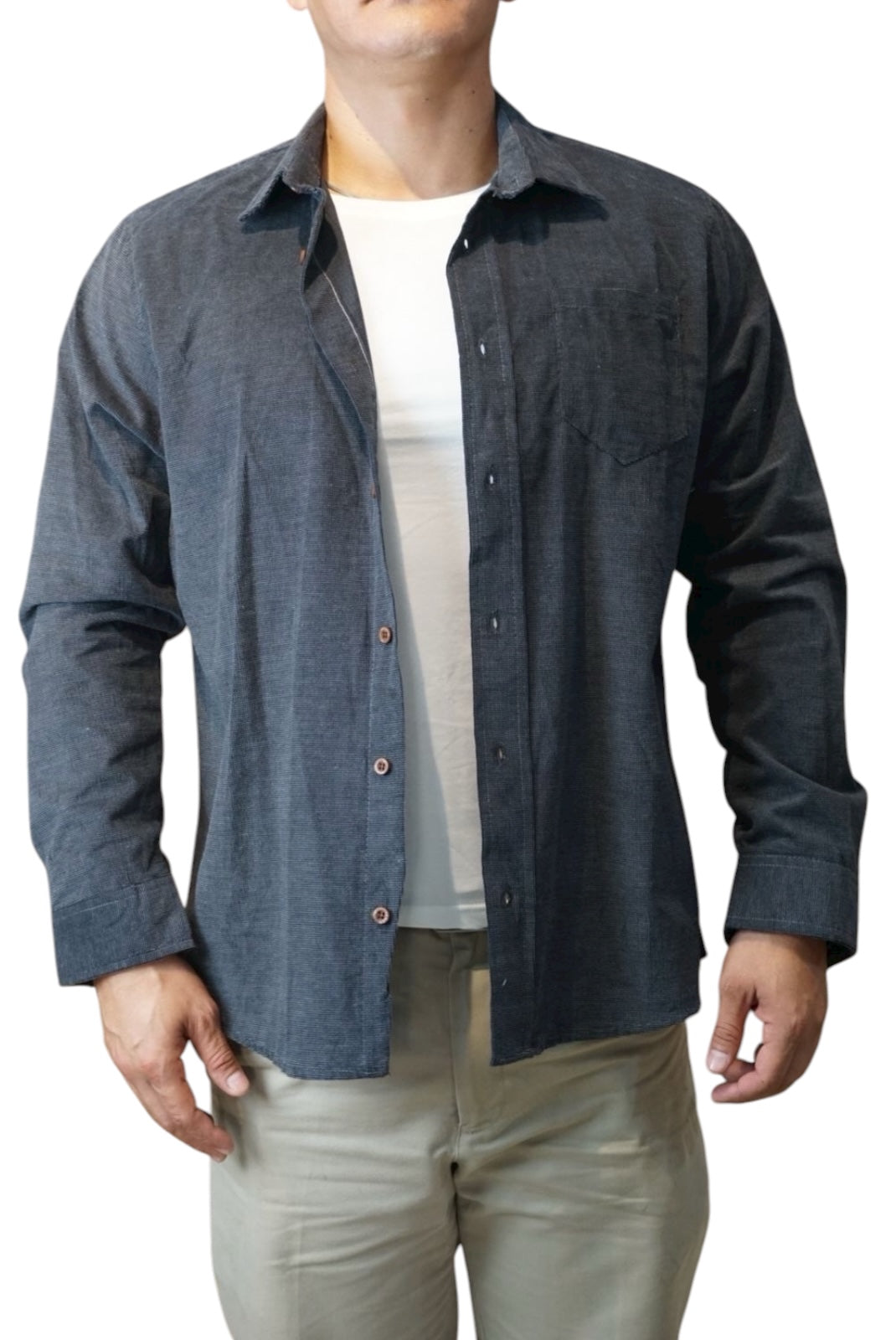 Camisa de panilla manga larga Agnor para caballero negro premium Mod. HAgCL28