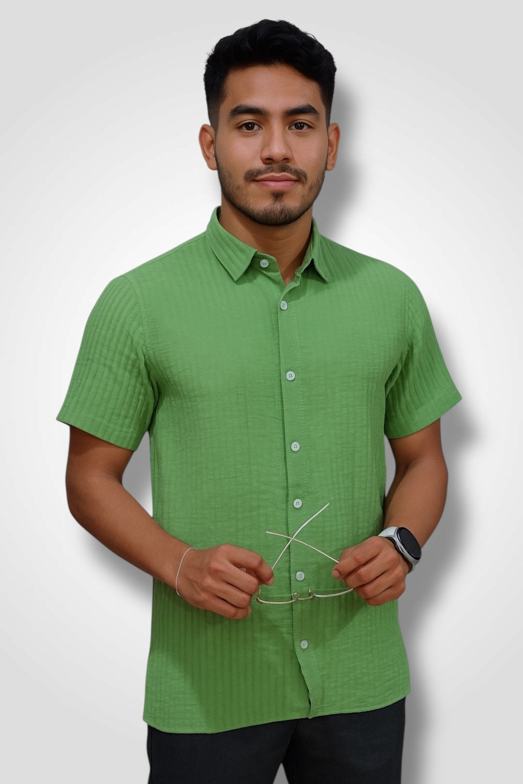 Camisa manga corta Agnor para caballero Verde Mod. HAgCC15