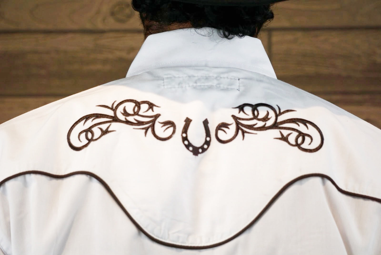 Camisa vaquera charra manga larga Agnor para caballero blanco premium Mod. HAgCLVaq5