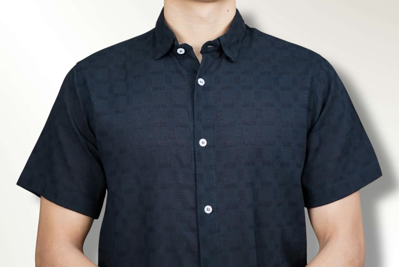 Camisa manga corta Agnor para caballero 100 % algodón Negro Mod. HAgCC14