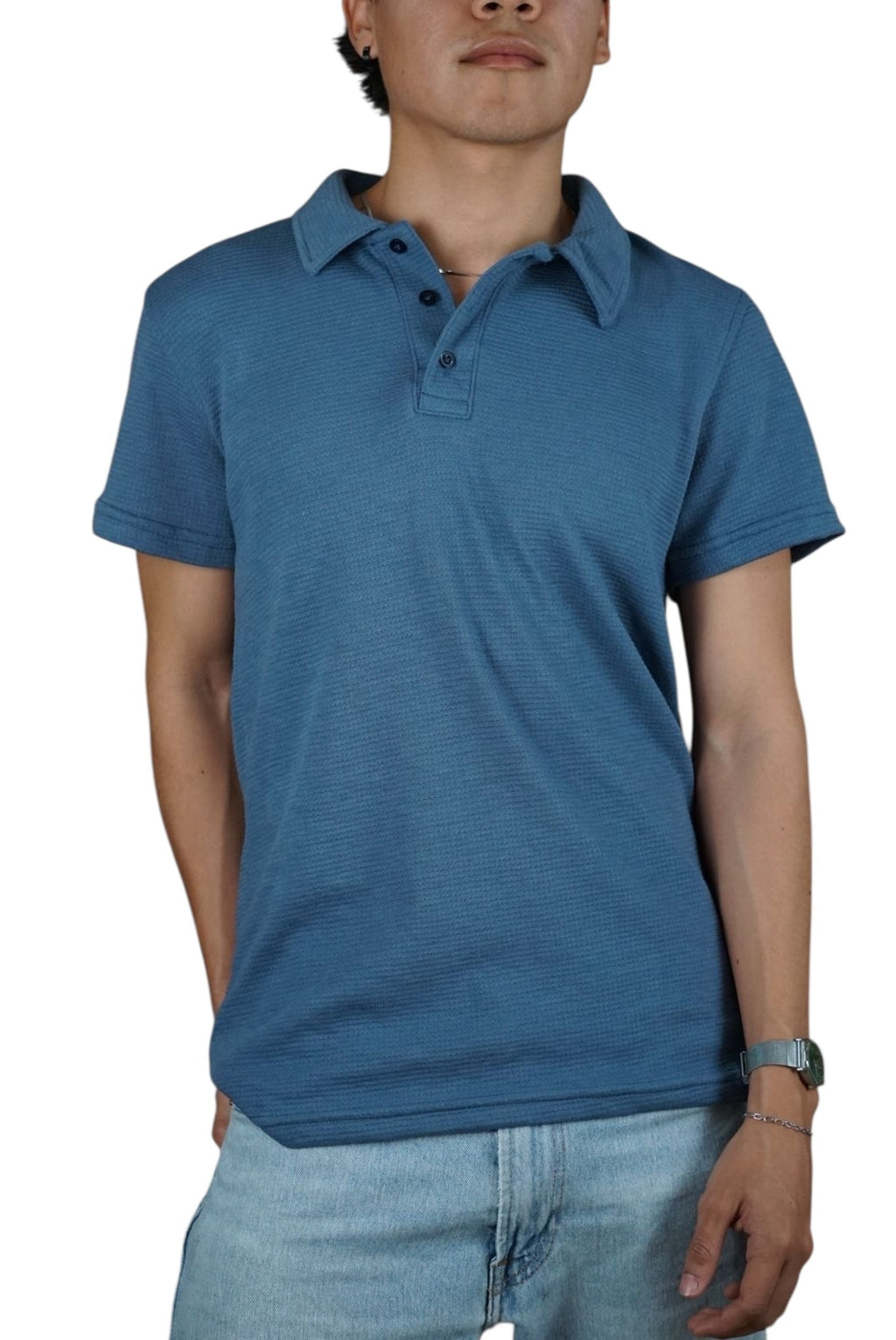 Playera cuello polo Agnor para caballero tejido algodón premium Blue Mod. HAg30