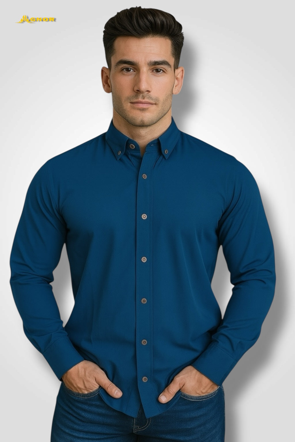 Camisa manga larga Agnor para caballero petróleo Antifluido Mod. HAgCL17
