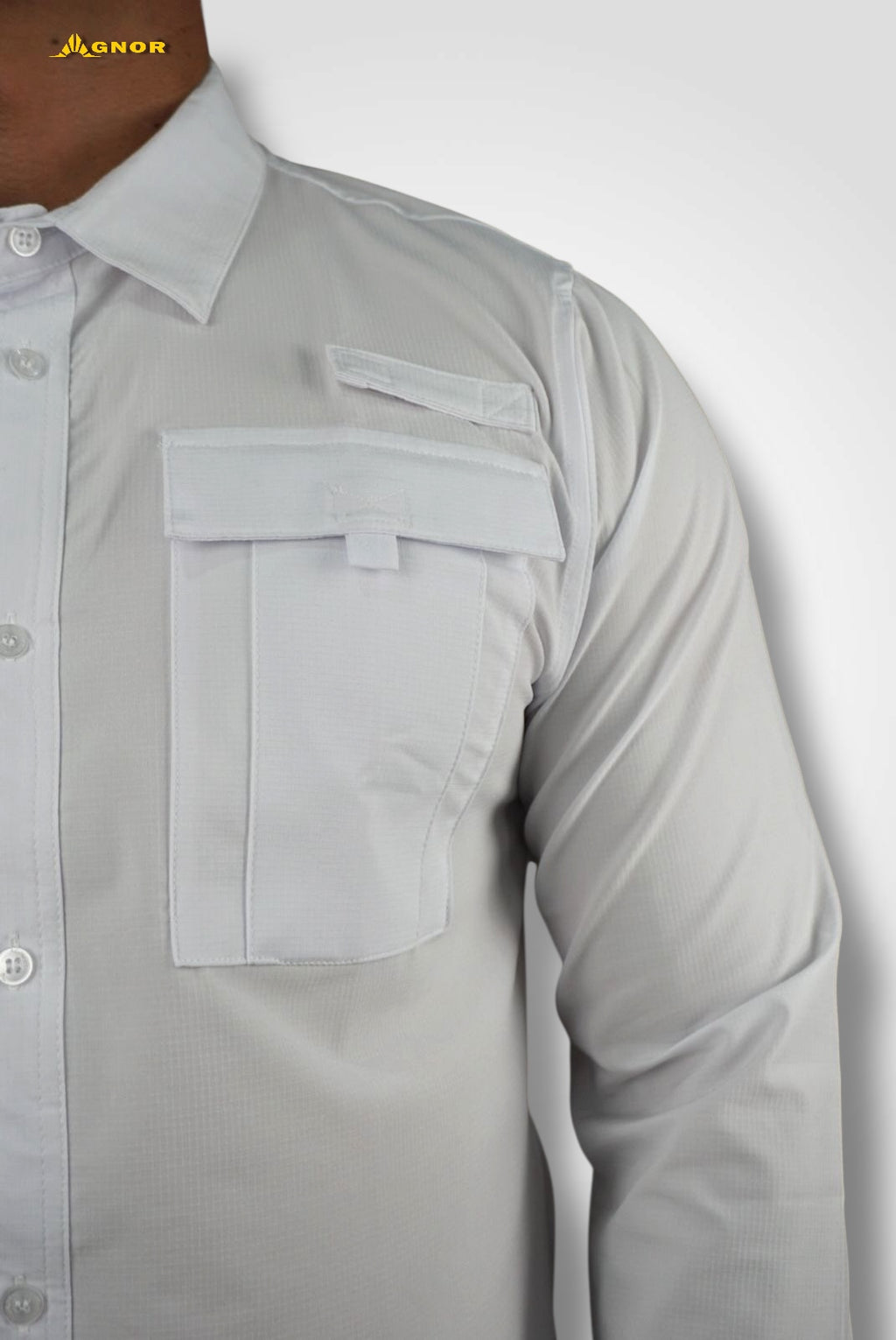 Camisa manga larga Agnor para caballero blanco tipo Columbia Mod. HAgCL16