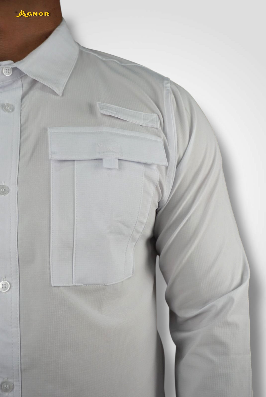 Camisa manga larga Agnor para caballero blanco tipo Columbia Mod. HAgCL16