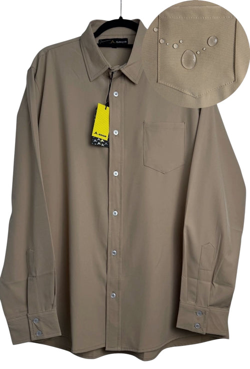 Camisa anti fluido manga larga Agnor para caballero Kakhi premium Mod. HAgCL36