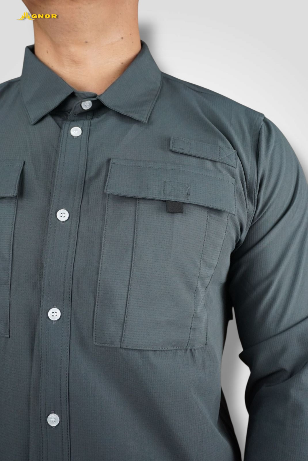 Camisa manga larga Agnor para caballero gris oscuro tipo Columbia Mod. HAgCL16
