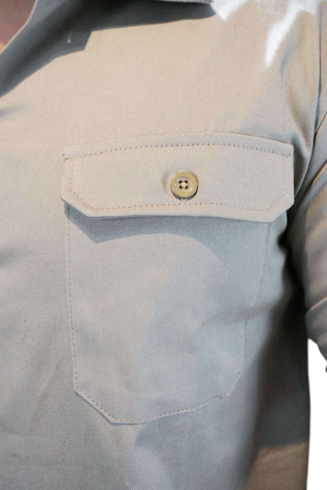 Camisa de gabardina manga larga Agnor para caballero beige premium Mod. HAgCL31