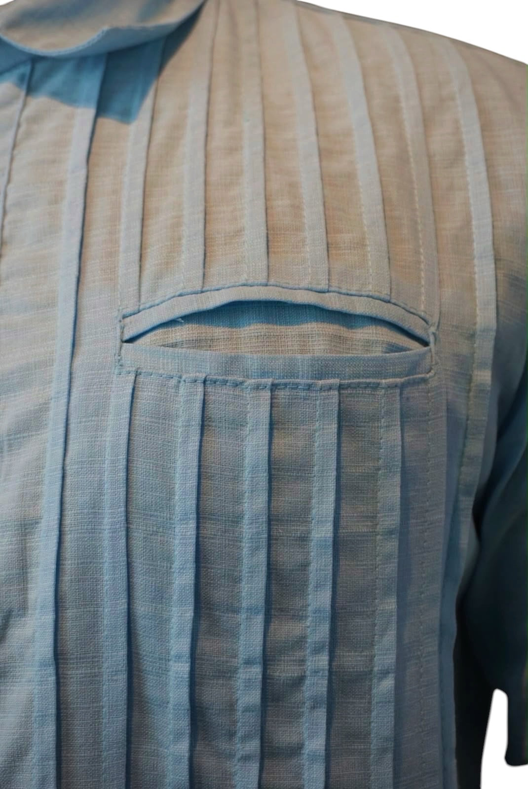 Camisa guayabera manga larga Agnor para caballero presidencial aqua tipo lino premium Mod. HAgCL39