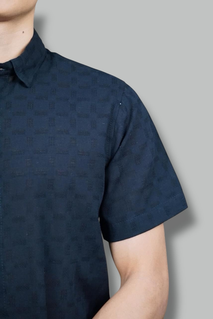 Camisa manga corta Agnor para caballero 100 % algodón Negro Mod. HAgCC14