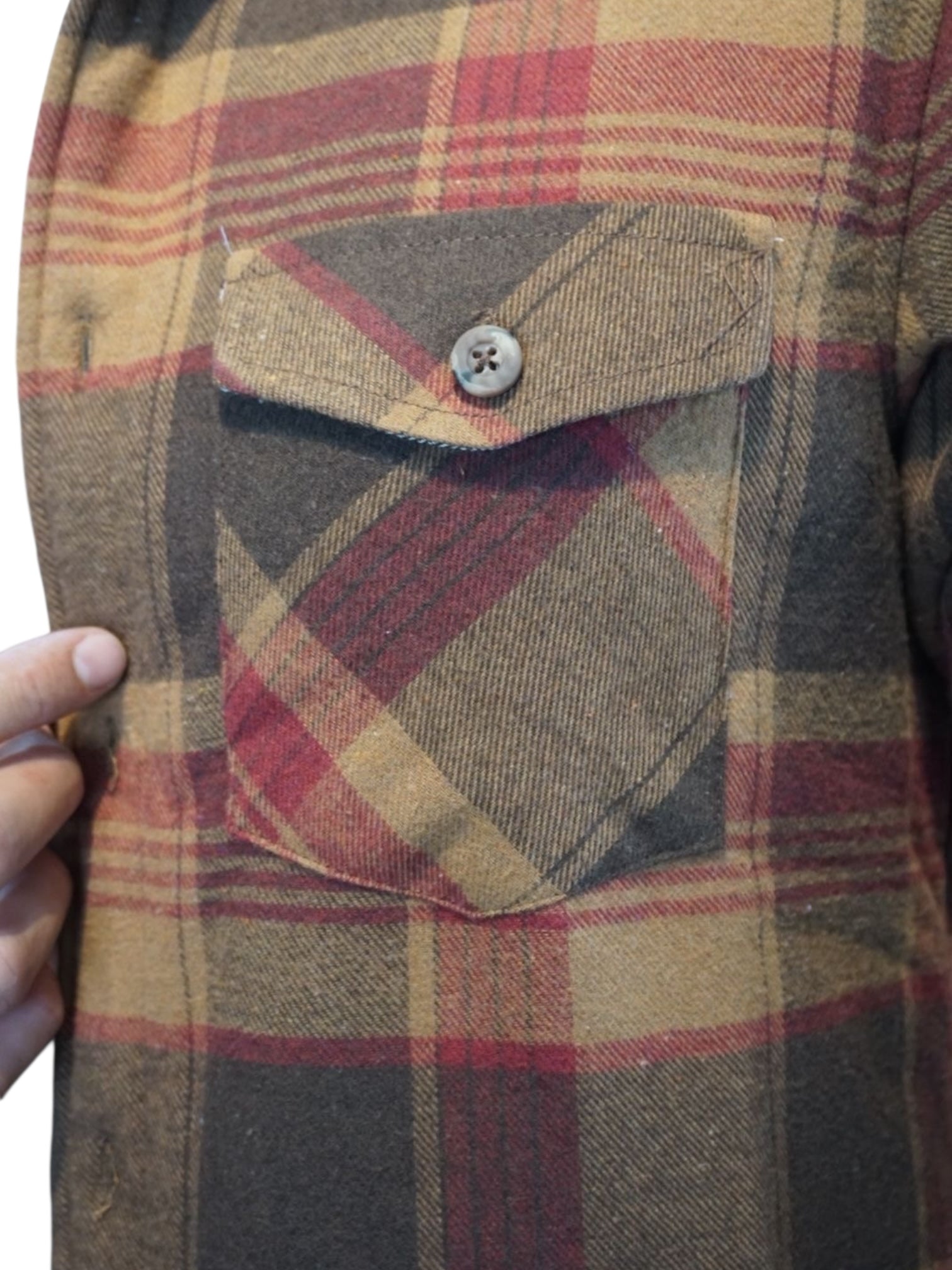 Camisola aborregada manga larga Agnor para caballero ocre franela premium Mod. HAgCL30