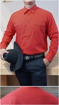 Camisa vaquera manga larga Agnor para caballero Rojo premium Mod. HAgCL35