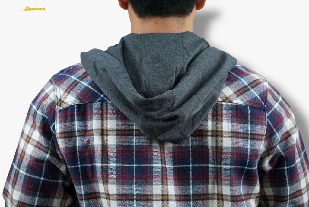 Camisola ligera manga larga Agnor para caballero vino franela premium Mod. HAgCL20
