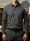 Camisa anti fluido manga larga Agnor para caballero Gris Oscuro premium Mod. HAgCL36