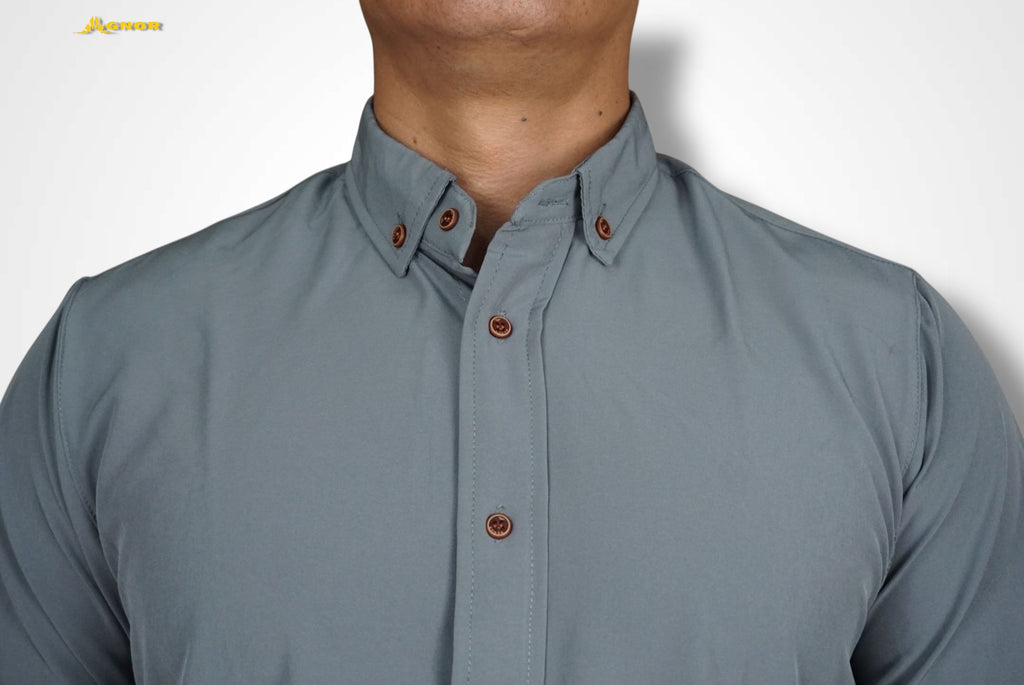 Camisa manga larga Agnor para caballero gris perla Antifluido Mod. HAgCL17