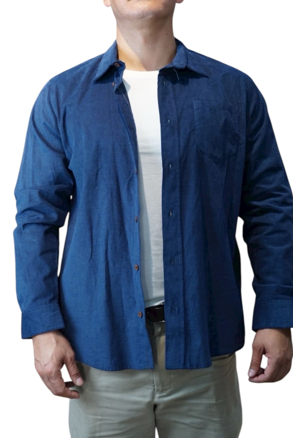 Camisa de panilla manga larga Agnor para caballero azul premium Mod. HAgCL28