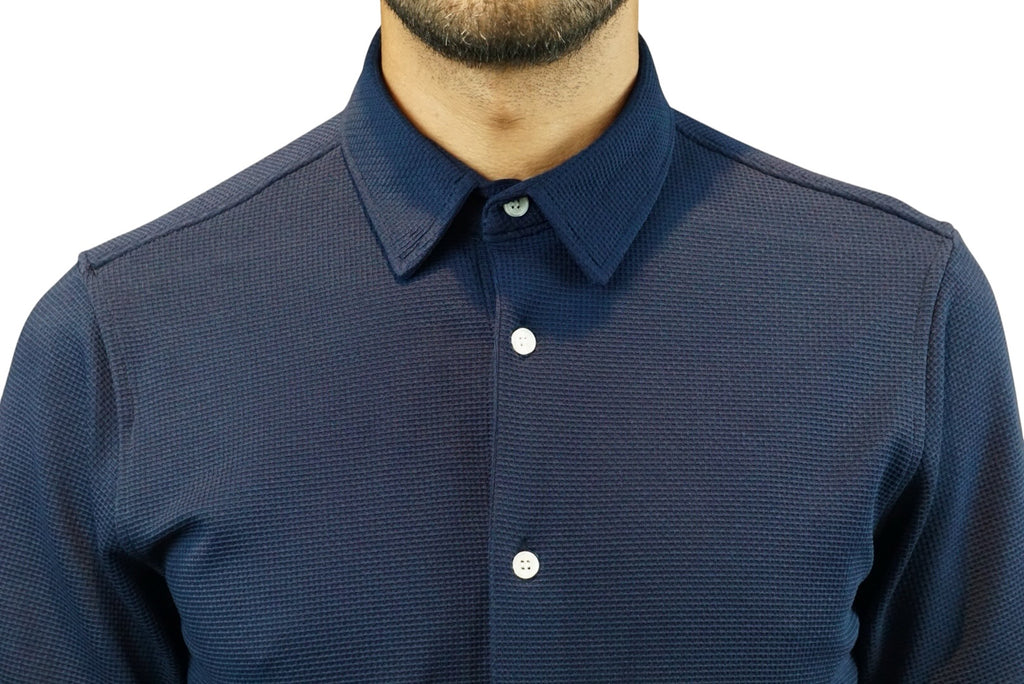 Playera cuello polo tipo camisa Agnor para caballero Marino premium Mod. HAg41