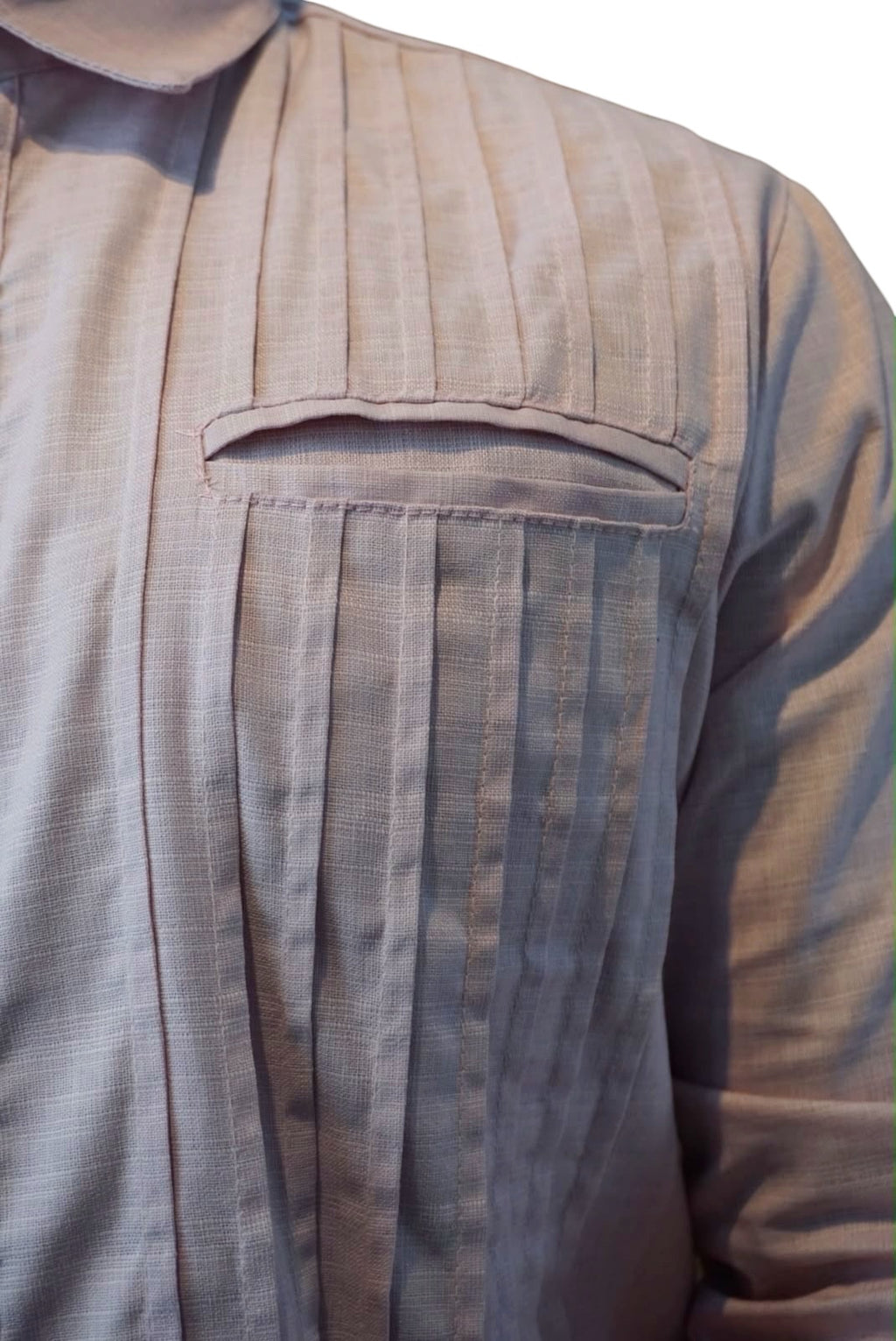 Camisa guayabera manga larga Agnor para caballero presidencial rosa tipo lino premium Mod. HAgCL39