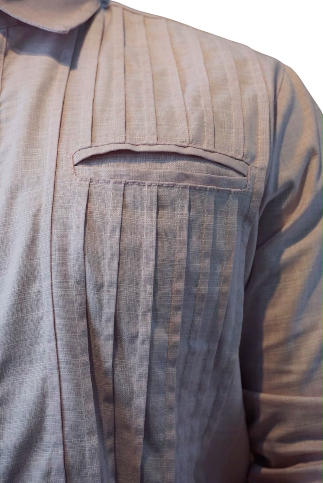 Camisa guayabera manga larga Agnor para caballero presidencial rosa tipo lino premium Mod. HAgCL39